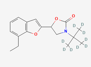 Two-dimensional chemical structure of rac-3-(tert-Butyl-d9)-5-(7-ethyl-2-benzofuranyl)-2-oxazolidinone, CAS 1189870-01-6
