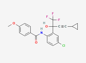 Two-dimensional chemical structure of Efavirenz Benzoylaminoalcohol Impurity, CAS 1189491-03-9