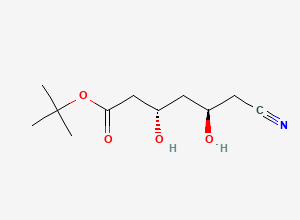 Two-dimensional chemical structure of (3S,5R)-6-Cyano-3,5-dihydroxy-hexanoic acid tert-butyl ester