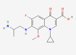 Two-dimensional chemical structure of Desethylene Gatifloxacin, CAS 172426-87-8