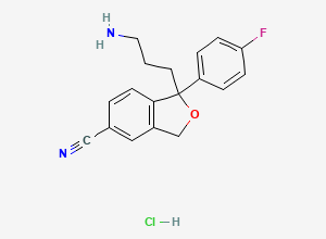 Two-dimensional chemical structure of Citalopram Didesmethyl Impurity (HCl Salt) /N,N-DiDesmethyl Citalopram HCl, CAS 1189694-81-2