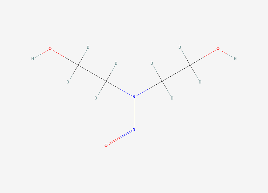 Two-dimensional chemical structure of Nitrosobis(2-hydroxyethyl)amine-D8, CAS 1173019-53-8