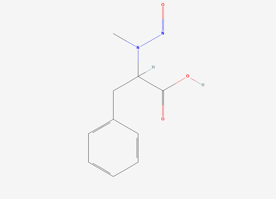 Two-dimensional chemical structure of N-Nitroso-N-methyl-DL-phenylalanine, CAS 41867-08-7