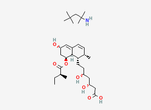 Two-dimensional chemical structure of Pravastatin 1,1,3,3-Tetramethylbutylamine, CAS 151006-14-3