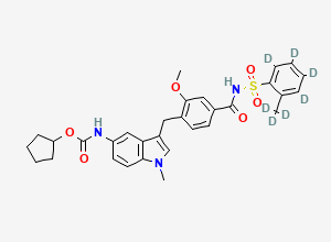 Two-dimensional chemical structure of Zafirlukast-D7, CAS 1217174-18-9
