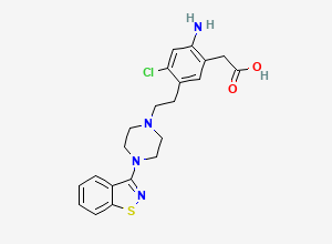Two-dimensional chemical structure of Ziprasidone EP Impurity C (Free base)/ Ziprasidone Open ring impurity/ Ziprasidone Related Compound F (Free base)/ Ziprasidone Amino Acid, CAS 1159977-64-6