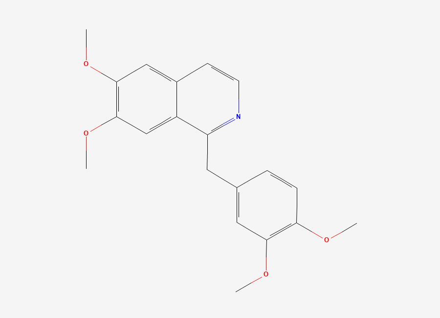 Two-dimensional chemical structure of Papaverine, CAS 58-74-2