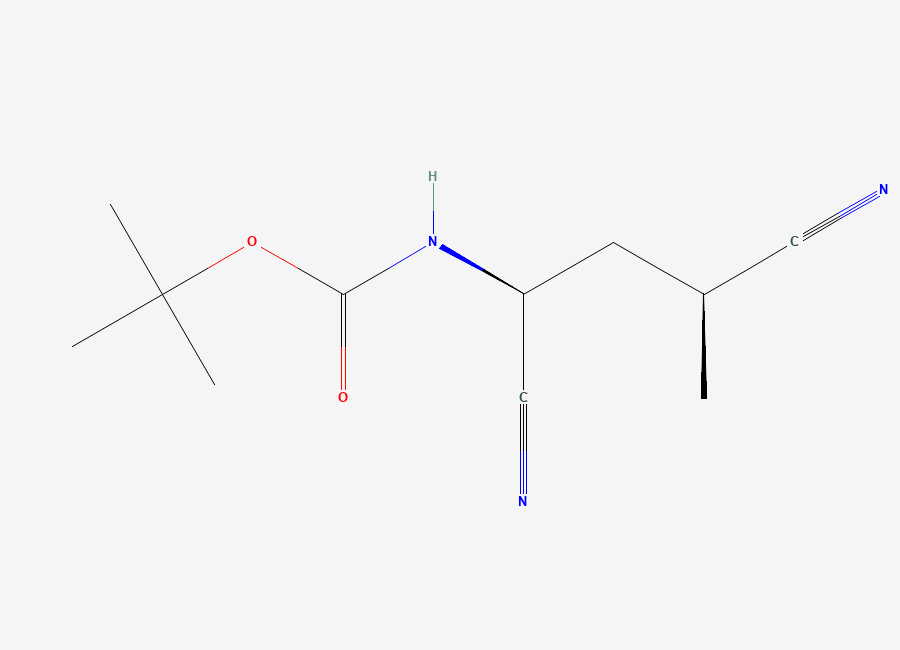 Two-dimensional chemical structure of (2S,4S)-2-(Boc-amino)-4-methylpentanedinitrile