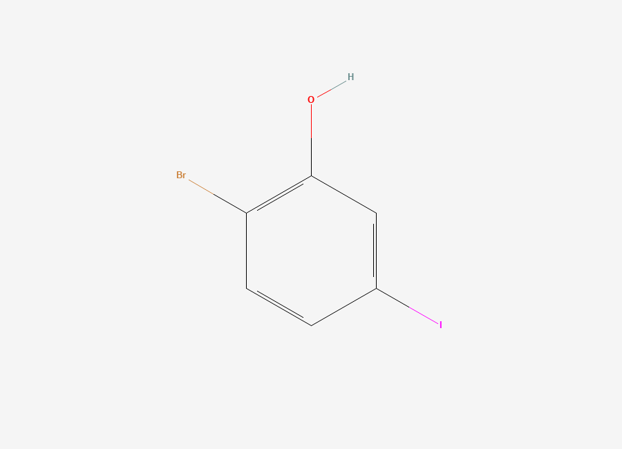 Two-dimensional chemical structure of 2-Bromo-5-iodophenol