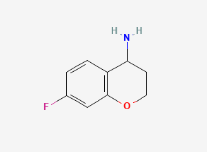Two-dimensional chemical structure of 7-Fluorochroman-4-amine