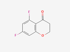 Two-dimensional chemical structure of 5,7-Difluorochroman-4-one, CAS 844648-22-2