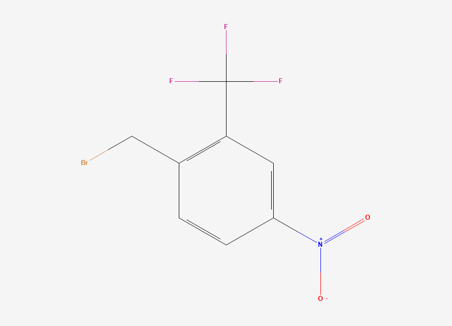 Two-dimensional chemical structure of 1-(Bromomethyl)-4-nitro-2-(trifluoromethyl)benzene