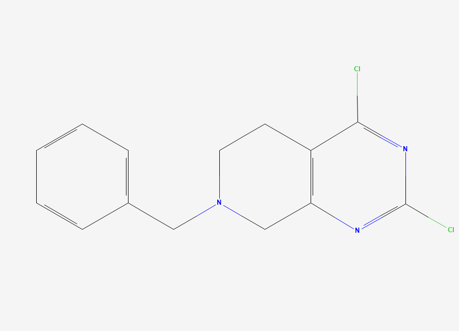 Two-dimensional chemical structure of 7-Benzyl-2,4-dichloro-5,6,7,8-tetrahydropyrido(3,4-d)pyrimidine