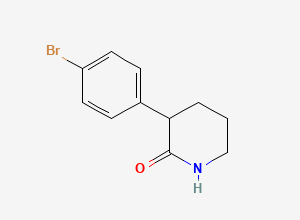Two-dimensional chemical structure of 3-(4-Bromophenyl)piperidin-2-one