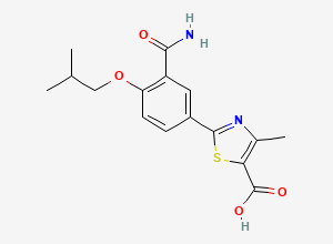 Two-dimensional chemical structure of Febuxostat Related Compound A/ Febuxostat Amide Impurity, CAS 1239233-86-3