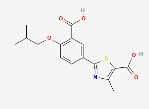 Two-dimensional chemical structure of Febuxostat Diacid Impurity/ Febuxostat Dicarboxylic Acid Impurity, CAS 1239233-87-4