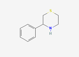 Two-dimensional chemical structure of 3-Phenylthiomorpholine
