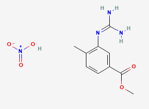 Two-dimensional chemical structure of Methyl 3-guanidino-4-methylbenzoate nitrate, CAS 1025716-99-7
