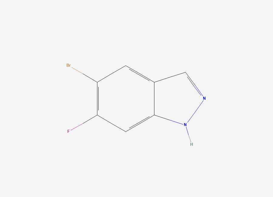 Two-dimensional chemical structure of 5-Bromo-6-fluoro-1H-indazole