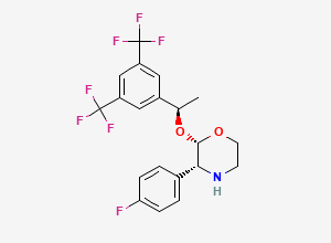 Two-dimensional chemical structure of Des-1,2,4-triazol-3-one-5-methyl (2S,3R,1'R)-Aprepitant