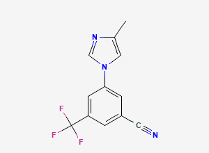 Two-dimensional chemical structure of 3-(4-Methyl-1H-imidazol-1-YL)-5-(trifluoromethyl)benzonitrile, CAS 641571-12-2