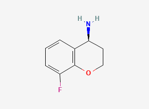 Two-dimensional chemical structure of (S)-8-fluorochroman-4-amine