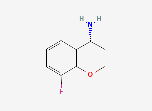 Two-dimensional chemical structure of (R)-8-fluorochroman-4-amine