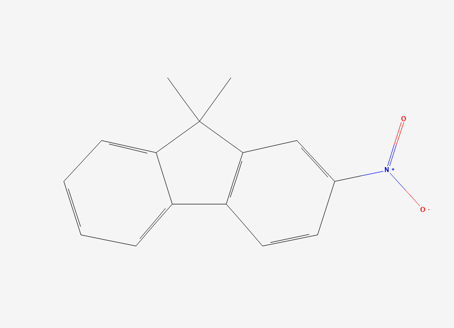 Two-dimensional chemical structure of 9,9-Dimethyl-2-nitro-9H-fluorene