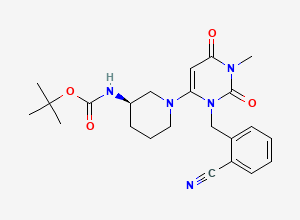 Two-dimensional chemical structure of N-Boc Alogliptin, CAS 1246610-74-1