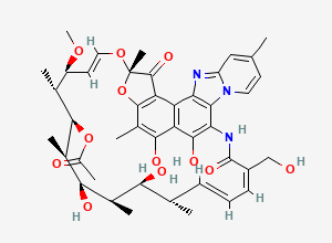 Two-dimensional chemical structure of Rifaximin EP Impurity H/ Rifaximin BP Impurity H/ 16-Desmethyl-16-Hydroxymethyl Rifaximin, CAS 1210022-90-4