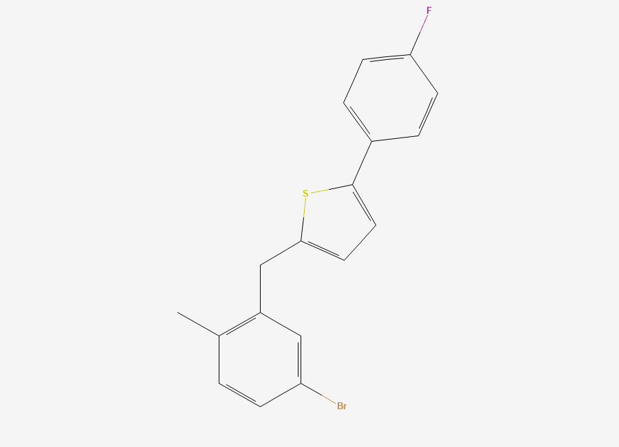 Two-dimensional chemical structure of Canagliflozin Bromo Impurity, CAS 1030825-20-7
