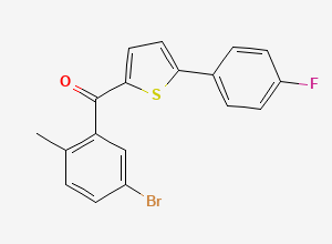 Two-dimensional chemical structure of (5-Bromo-2-methylphenyl)(5-(4-fluorophenyl)thiophen-2-yl)methanone, CAS 1132832-75-7