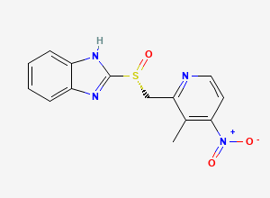 Two-dimensional chemical structure of Dexlansoprazole Nitro Sulphoxide, CAS 853950-77-3
