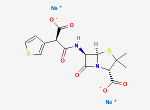 Two-dimensional chemical structure of Ticarcillin Disodium