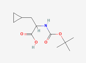 Two-dimensional chemical structure of 2-(((Tert-butoxy)carbonyl)amino)-3-cyclopropylpropanoic acid