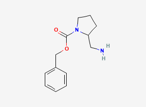 Two-dimensional chemical structure of Benzyl 2-(aminomethyl)pyrrolidine-1-carboxylate