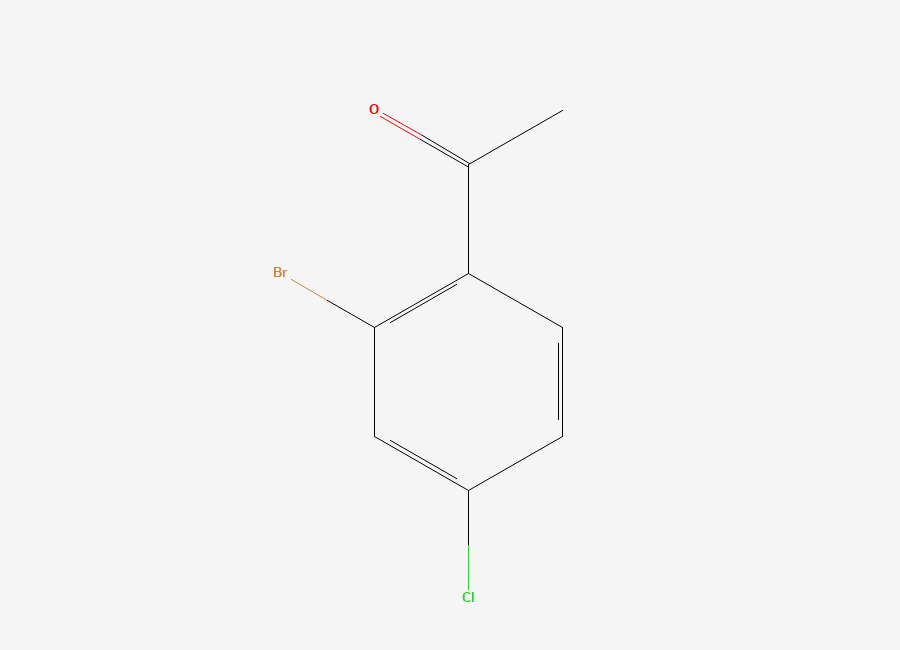 Two-dimensional chemical structure of 1-(2-Bromo-4-chlorophenyl)ethanone