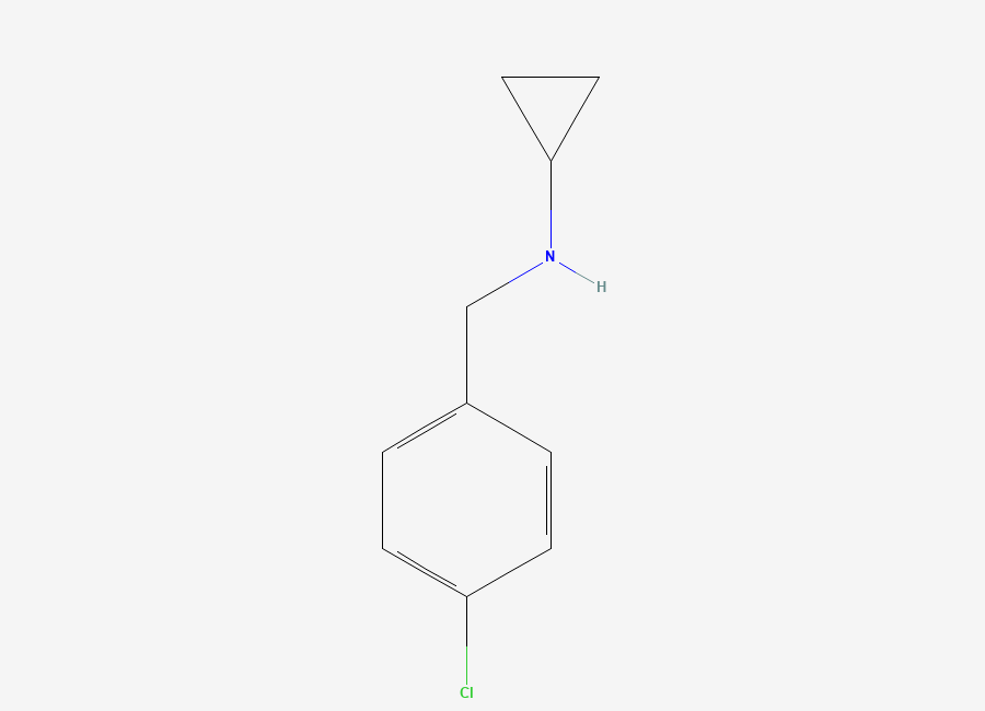 Two-dimensional chemical structure of N-((4-chlorophenyl)methyl)cyclopropanamine