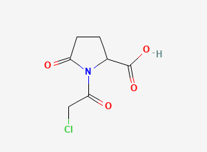 Two-dimensional chemical structure of 1-(2-Chloroacetyl)-5-oxopyrrolidine-2-carboxylic acid