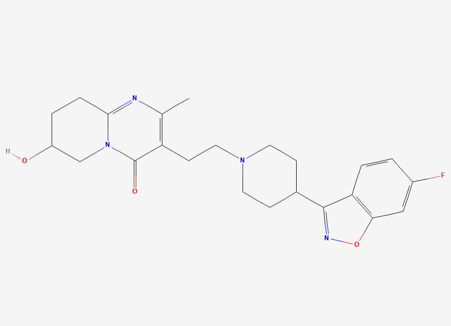Two-dimensional chemical structure of 7-Hydroxy Risperidone, CAS 147663-04-5