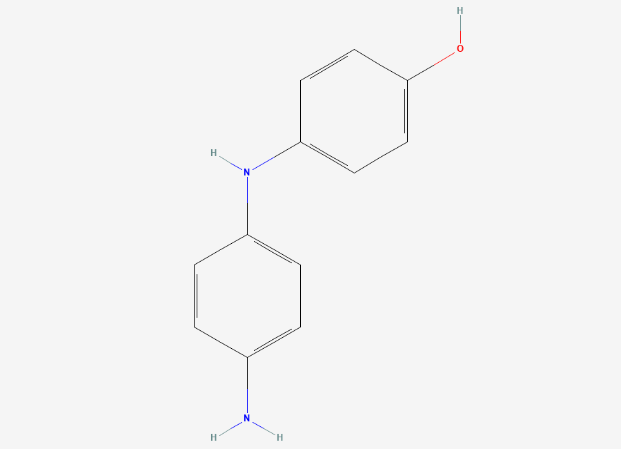 Two-dimensional chemical structure of 4-((4-aminophenyl)amino)phenol, CAS 6358-03-8