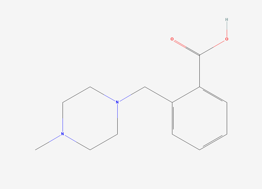Two-dimensional chemical structure of 2-(4-Methylpiperazin-1-ylmethyl)benzoic acid