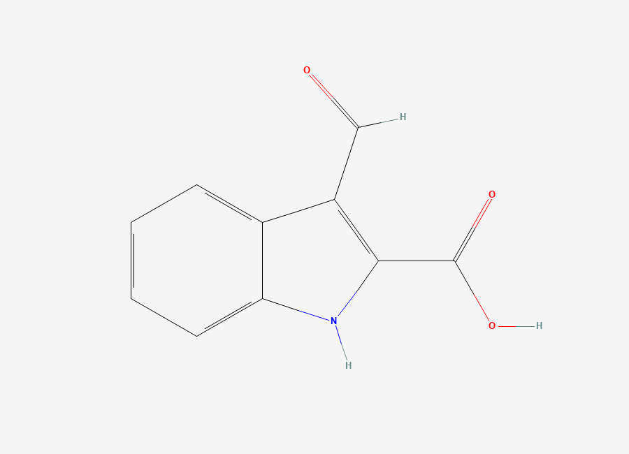 Two-dimensional chemical structure of 3-Formyl-1H-indole-2-carboxylic acid