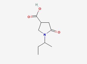 Two-dimensional chemical structure of 1-Sec-butyl-5-oxopyrrolidine-3-carboxylic acid