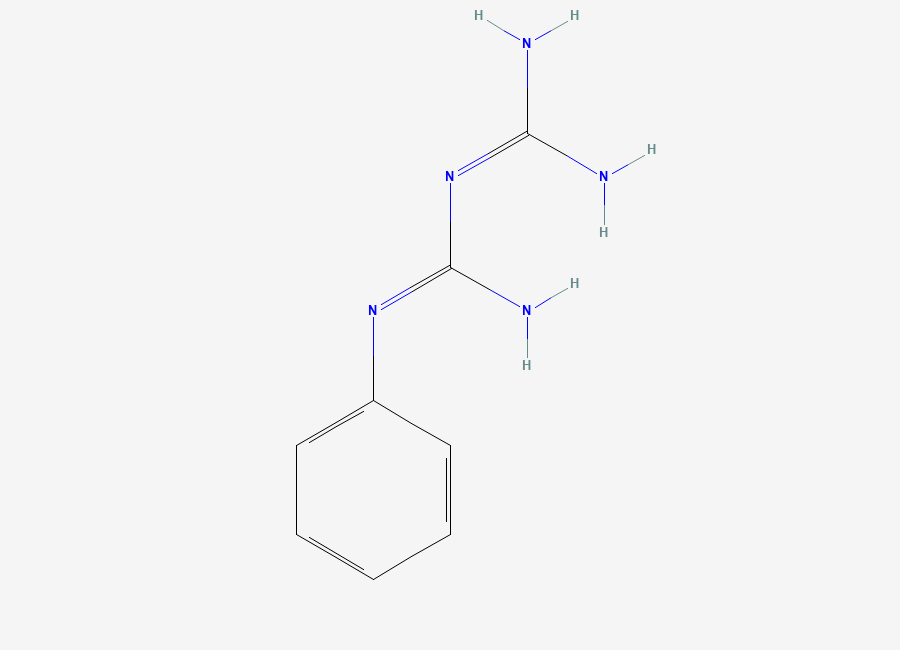 Two-dimensional chemical structure of 1-Phenylbiguanide, CAS 102-02-3