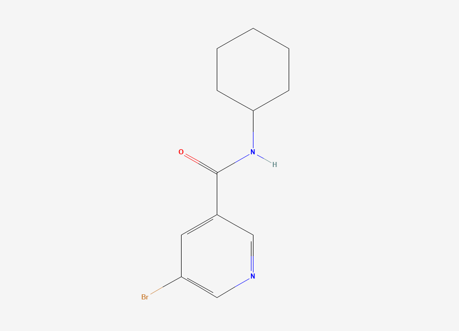 Two-dimensional chemical structure of 5-Bromo-N-cyclohexylnicotinamide