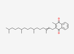 Two-dimensional chemical structure of 2-Methyl-3-(3,7,11,15-tetramethyl-2-hexadecen-1-yl)-1,4-naphthoquinone