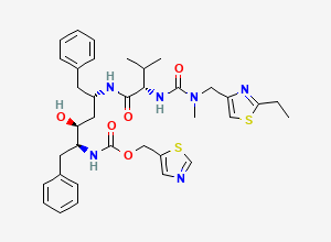 Two-dimensional chemical structure of 2-Desisopropyl-2-ethyl ritonavir