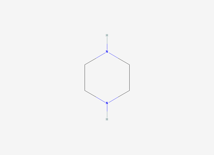 Two-dimensional chemical structure of Piperazine, CAS 110-85-0