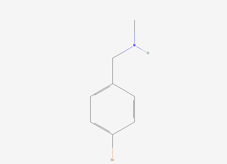 Two-dimensional chemical structure of Benzenemethanamine, 4-bromo-N-methyl-